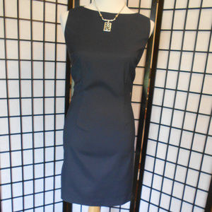 Navy Fitted Sleeveless Dress Size 8